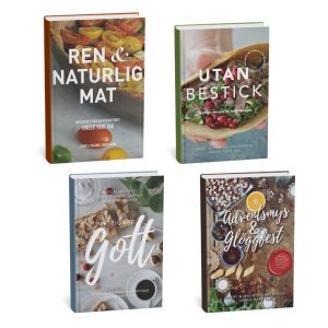 Bokpaket med fyra kokböcker inom nischen Paleo.